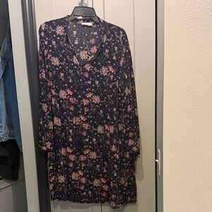 Altar'd State Navy Floral Long Sleeve Dress